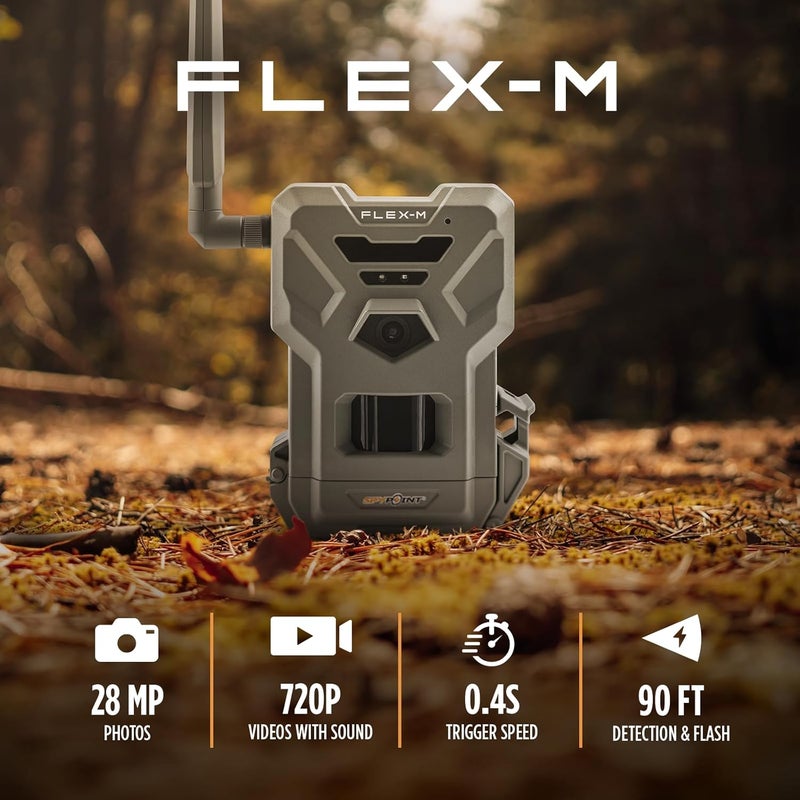 Spypoint Flex-M Cellular Trail Camera - Best Hunting Accessories, No WiFi Needed, Night Vision, Motion Activated, Dual-Sim LTE, IP65 Water-Resistant Game Camera, 28MP Photos, 720p Videos + Sound (1) - Image 5